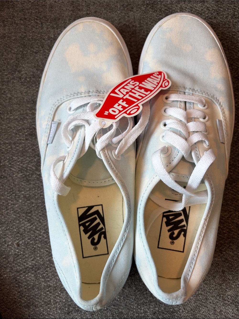 Vans Low Top Sneakers in Pale Blue and White Tie-Dye